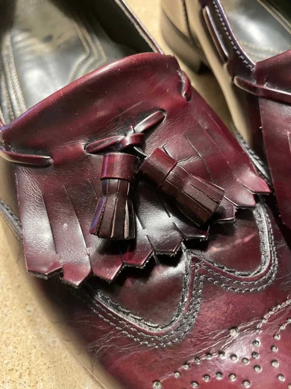 Dexter Burgundy Tassel Kiltie Loafers
